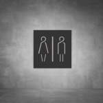 Toilet Male And Female Sign D07 - Black - Powder Coated Aluminum