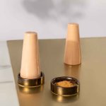 Solac Solar Salt & Pepper Shakers With Pinch Bowls - Terra Bronze Tray