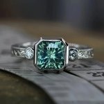 1PC Vintage & Boho Style Silvery Alloy Inlay Square Shiny Green & Red Zirconia Ring Fashion Delicate Accessory For Daily Wear &