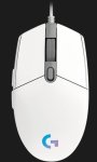 Logitech Mouse Wired G203 Lightsync Whit