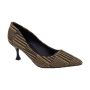 Merge 6.5CM Heel Knitted Pointy Multi-coloured Court Black