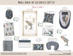 Cot Duvet Bedding Whale Under The Sea Fantasy Set Grey