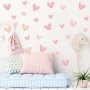 6PCS Pink Heart Wall Stickers For Bedroom Living Room Decor