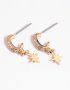 Goldair Gold Diamante Star Huggie Hoop Earrings
