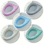 1-PACK Thickened Warm Knit Toilet Seat Cover Contrast Color Polyester Fiber Cushion For Bathroom Comfort