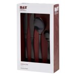 Matt Black Stainless Steel Cutlery Set 16 Piece