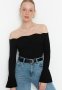 Black Carmen Collar Knitwear Sweater