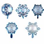 Hosfairy 10PCS Snowflake Foil & Mylar Balloons For Winter Christmas & New Year Parties