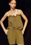 Frill-trimmed Strappy Top - Khaki Green