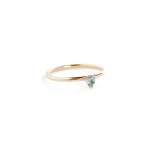 Three Claw MINI Aquamarine Ring In Yellow Gold - T
