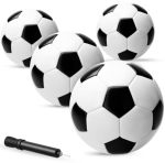 Playbolt Soccer Ball Size 2 With Pump - Black & White Training Practice & Match Ball For Kids & Toddlers Pack Of 4