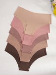 5PCS Solid Seamless Briefs Sexy Comfy Breathable Stretchy Intimates Panties Women's Lingerie & Underwear