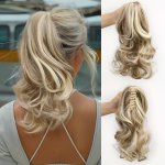 Claw Ponytail Long Curly Wavy Ponytail Extensions Synthetic Clip In Hair Extensions Elegant For Daily Use 30.48 Cm Hair Accessor