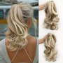 Claw Ponytail Long Curly Wavy Ponytail Extensions Synthetic Clip In Hair Extensions Elegant For Daily Use 30.48 Cm Hair Accessories