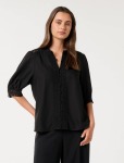 Cassie Crochet Trimmed Blouse - 20 Black