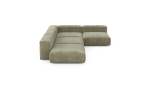 Four Module Corner Sofa - Cord Velours - Khaki - 241CM X 346CM
