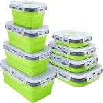 Miraclespace Collapsible Silicone Food Containers - Microwave & Freezer Safe Bpa-free Foldable Meal Prep Lunch Boxes Perfect Kit