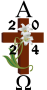 Easter Lily Paschal Candle - 100MM X 400MM New Design