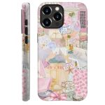 Generic Case Compatible With Iphone 16 Pro Max Scratch Resistant Hybrid 2-LAYER Hard Shell Phone Case Pink Vintage Aesthetic Col