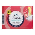 Lil-Lets Essentials Scented Thick Pads With Wings 8 Pack