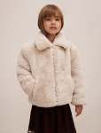 Lola Girls Faux Fur Jacket - 10-12 Yrs Cream