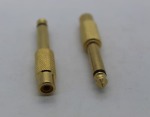 Cyberdyne 6.35MM Mono Male To Rca Female Adaptor Gold