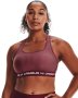 Women's Armour Mid Crossback Heather Sports Bra - League Red Light Heather / Md