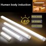 1 PCS LED Motion Sensor Cabinet Light Counter Wardrobe Lighting Wireless Magnetic USB Rechargeable Kitchen Night Light Battery Operated Light For Instant Lighting In