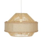 Cannes Tiered Linen And Rope Pendant Light