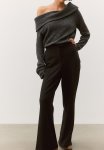 Flared Jersey Trousers - Black