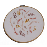 Neutral Leaves Embroidery Hoop