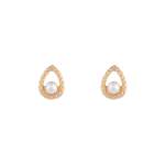 Goldair Gold Textured Pearl Teardrop Earrings