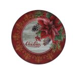 Underplate Winged Poinsettia 33X33X1 5CM
