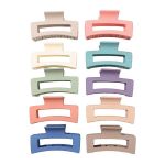 10 Piece Candy-colored Frosted Medium-sized Square Hair Claw Clips