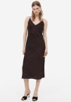 V-neck Slip Dress - Dark Brown