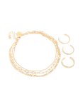 Goldair Gold Smooth Chain Anklet & Toe Rings Set