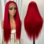 Straight Lace Front Wigs For Women Straight Hair T Part Wig Natural Hairline 180% Density Heat Resistant Fiber Hair Synthetic La