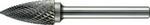 Alpen Tc Rotary Burr 12MM Arc Pointed Nose For Hard Metals