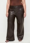 Cotton On Plus Faux Leather Wide Leg Pant - Brown