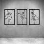 Dancing Women One Line Art - Matt Black / L 800 X H 1200MM