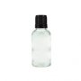 30ML Clear Glass Aromatherapy Bottle With Screw Cap - Black 18/410