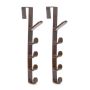 2 Pieces Japanese Style 5-SEGMENT Portable Door Hook Punch Free Brown