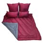 Reversible Comforter Set 5 Piece in Charcoal/burgundy King