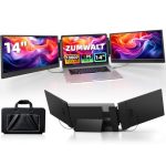 Zumwalt Laptop Screen Extender 14" Triple Portable Monitor For Laptop 1080P Fhd Screen Extender Monitors For 13"-16.5" Monitor E