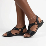 Ida Leather Sandal - Black - 8