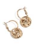 Goldair Gold Round Disc Huggie Earrings