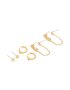 Goldair Gold Plated Cubic Zirconia Bezel Drop Chain Earrings 3-PACK