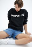 Crew-neck Sweatshirt - Black simplicit