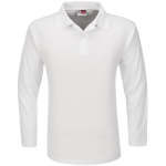 Mens Long Sleeve Boston Golf Shirt - White Only - 5XL White