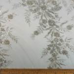 7296 Ivory Floral & Leaves On Net